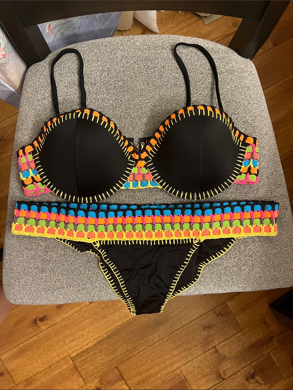 Beach Bunny Crochet Festival Balconette Top and Skimpy Bottom